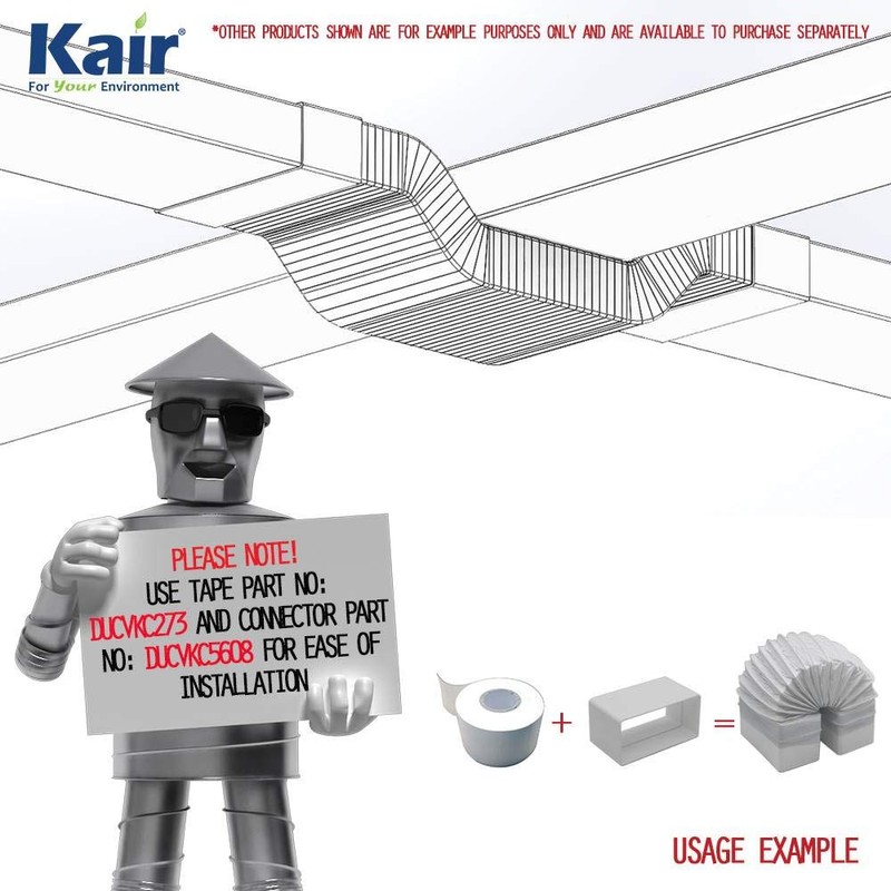 Kair PVC Rectangular Flexible Hose 204mm x 60mm - 3