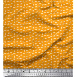Soimoi Orange Velvet Fabric Paper Boat Art & Craft Print Sewing Fabric BTY 58 Inch Wide