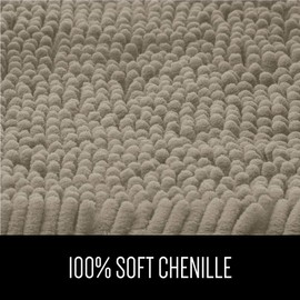 Gorilla Grip Original Luxury Chenille Bathroom Rug Mat, 17x24, Extra Soft and Absorbent Shaggy Rugs, Machine Wash Dry, Perfect Plush Carpet Mats for Tub, Shower, and Bath Room, Latte