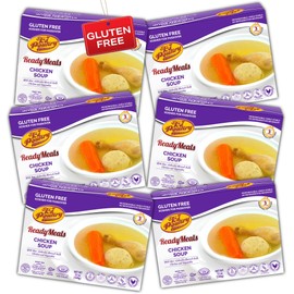 KJ Poultry Kosher for Passover Gluten Free Meals, Chicken Soup with Non Gebrokts Matzo Balls, Halal, (6 Pack) Prepared Entree Fully Cooked, Shelf Stable Microwave Dinner, Travel Military Camping