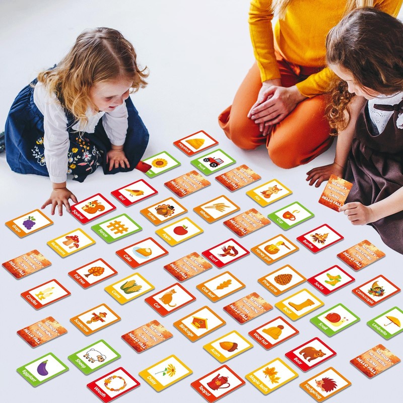 gisgfim 50 Pairs Thanksgiving Memory Matching Game Happy Fall Concentration