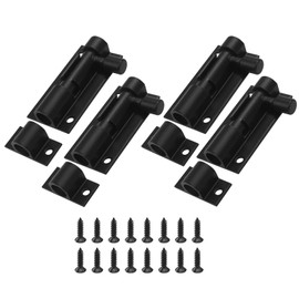 Zorveiio 4 Pcs 2 Inch Barrel Bolt Latch, Aluminium Alloy Mini Gate Slide Lock Heavy Duty Sliding Warehouse Garage Door Latch with Screws(Black)