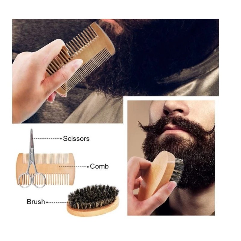 GoldWorld Beard Kit Beard Growth Grooming Kit w/Beard Foam/Shampoo/Wash Beard