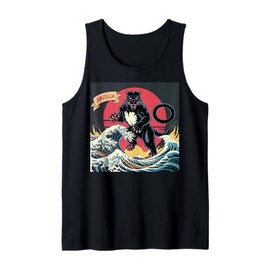 Kids Black Panther Japanese Art Vintage Black Panther Party Tank Top