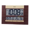 Seiko Clock SQ440B Wall Clock, Radio Controlled, Digital Calendar, Brown