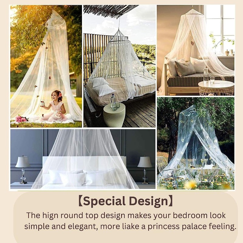 Zufio Large Mosquito Net for Bed, Queen Sized Bed Canopy