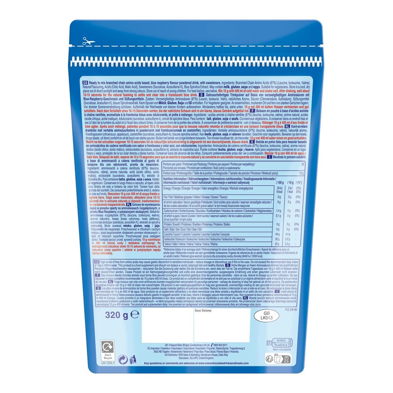 Hubba Bubba Blue Raspberry Branched Chain Amino Acids (BCAA) Powder