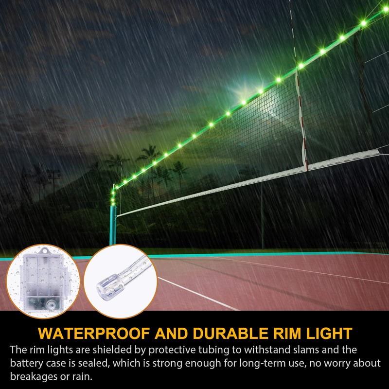 Eliteemo LED Badminton Pickleball Net Light, 17Ft Remote Control LED