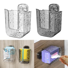 Meiliyizu Suction Cup Wipes Holder, Wall Mounted Wet Wipe Dispenser with Suction Cup Easy to Installation Versatile Use Storage Case in Kitchen and Bathroom, grey