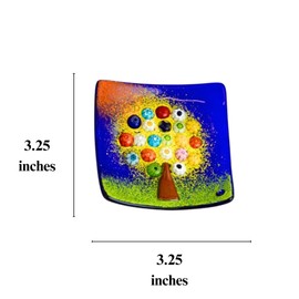 Via Graceffo Murano Glass Tree of Life Dish, Cobalt, Decorative Dish, Jewelry Tray, Jewelry Holder, Made in Italy (Small)