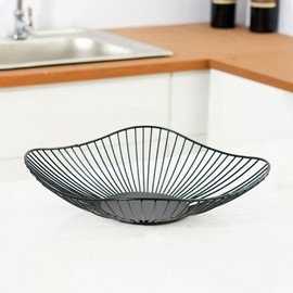 Modern Point Steel Basket (31x6.5cm) (Black) steel basket