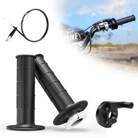 7/8" 22mm Dirt Bike Twist Throttle Accelerator Handle Grip + Cable + Throttle Clamp Replacement for 50cc 90cc 110cc 125cc 140cc 150cc 200cc 250cc Pit Bike Dirtbike