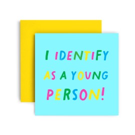 Huxters Funny Birthday Card for Her Friend Female - Identify a a Young Person Friends - Card for Mum Sister Auntie 14.8cm