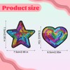 Oruola 28pcs Star Iron on Patches,Sequin Embroidered Patch Applique Embellishments,Heart