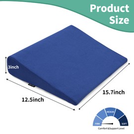 BUYUE Wedge Cushion for Butt Lift Women, Hard-Firm EVA Foam for Lift HIPS Up Fitness Training, Non-Slip Seat Cushion Pads for Desk Chairs, Car Seats, 15.7"x 12.5", Blue