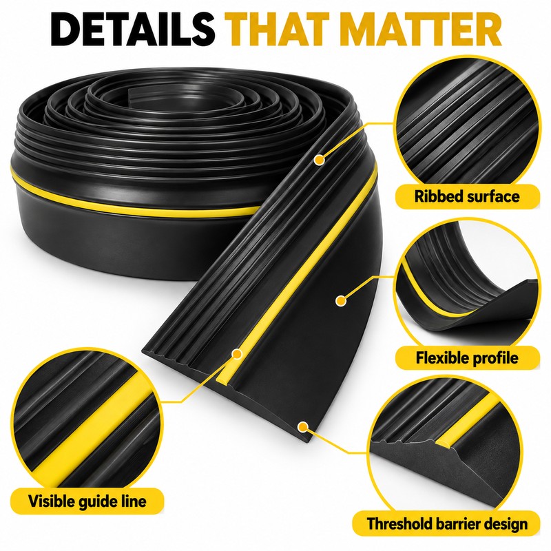 Universal Garage Door Threshold Seal Strip – Weatherproof Rubber Bottom