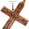 Holy Land Market Hanging Olive Wood Guardian Cross for Family