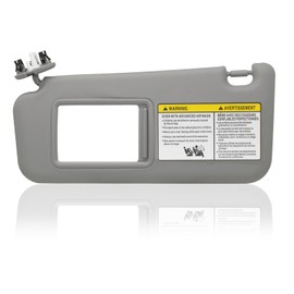 Driver Left Side Sun Visor Compatible with Toyota RAV4 2006 2007 2008 2009 2010 2011 2012 2013 with Light Replace 74320-42501-B2 Gray