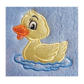Duck (1375) - Embroidered Lightweight Plain Fleece Baby Blanket (Grey)
