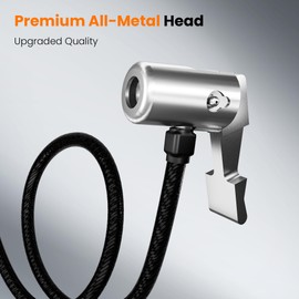 Achansfam 20 Inch Tire Inflator Hose, All-Metal Quick-Connect Locking Chuck with 360° Swivel End, High-Pressure Extension Tube for Car, Motorcycle, Bike Air Pump & Compressor