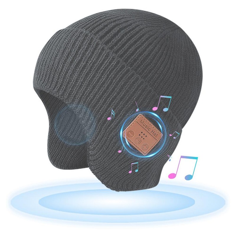 Bluetooth Beanie Hat Winter Unisex Warm Earflap Hat Wireless Headphone