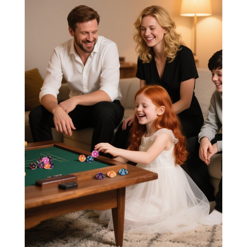 Hixava 49 Pieces Acrylic Polyhedral Dice Set Colour Game Dice