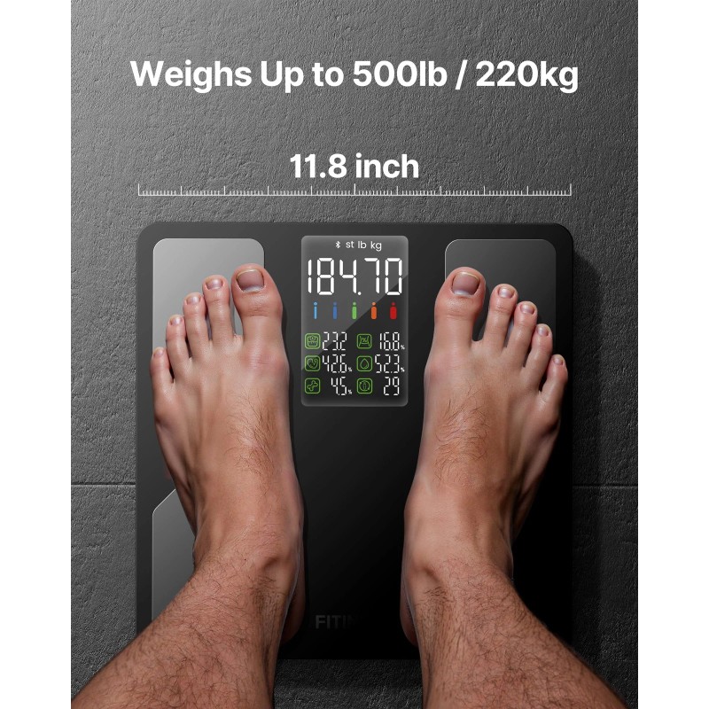 FITINDEX Smart Body Composition Scale Bluetooth BMI Body Fat Muscle