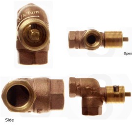 Hearth Products Controls (HPC 1/2-Inch Angled Gas Fire Pit Shut Off Valve Kit (MAAB), Antique Brass Flange and Key
