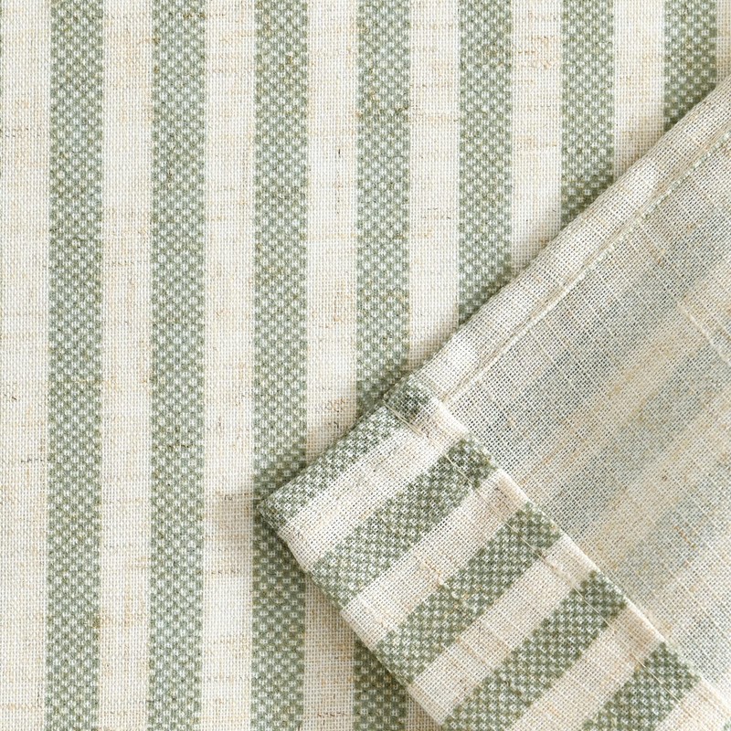 jinchan Tie Up Linen Textured Striped Bow Tie Curtain for
