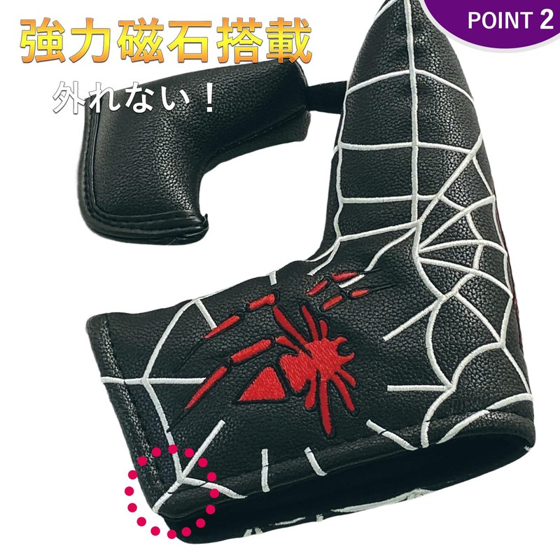 Putter Cover Headcover Pin Type Magnetic Closure Tailor Made Spider