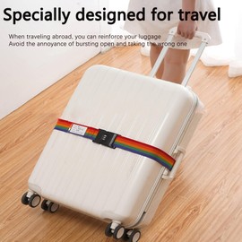 SYXLS Travel Koffergurt (farbig), abschließbar, leicht, Polypropylen Head Attachment Einstellbarer Verpackungsgurt, Aussehen Geeignetes 32-Zoll-Gepäck, sicherer außerhalb des Kastens 13.2 * 6 * 5 cm