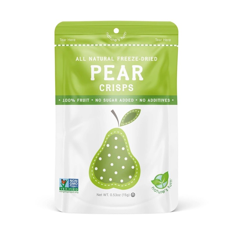 Nature’s Turn Gluten-Free Freeze-Dried Pear Crisps - 12 Portable Fruit