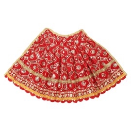 Decorative Laxmi Durga Devi MATA Dress poshak vastra Cloth lehanga Chunari Pooja Item for Idol Statues for Indian Traditional Cultural Navratri Festival Decoration Home Decor(Size :- 11")(Red)