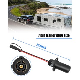 7 Pin Trailer Plug 2 Pin SAE Connector Tester with 10AWG Fit for 12 Volt Macerator Cooler Refrigerator Portable Air Compressor DC Devices, 7 Way Trailer Plug Tester