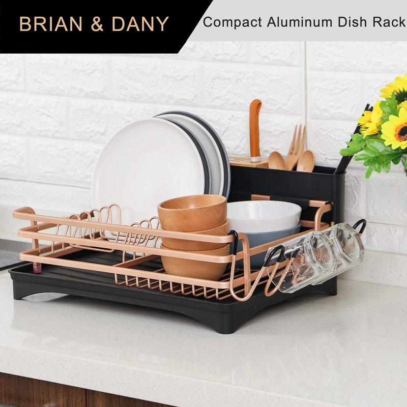 BRIAN & DANY Aluminum Dish Drying Rack, Dish Racks for