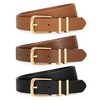 WERFORU 3 Pack Women's Leather Belts for Jeans Dresses Fashion