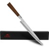 GINSU Yanagiba 9.5" Sashimi Knife, Brown - Premium Stainless-Steel Blade,