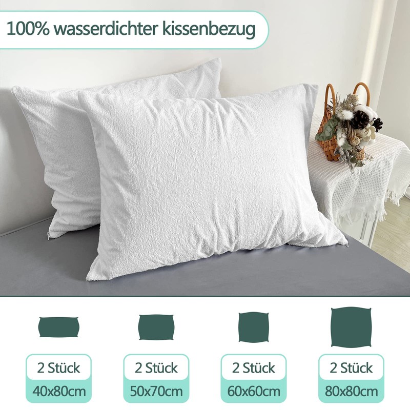 Aimtton Waterproof Pillowcase 60 x 60 cm - Cotton Pack