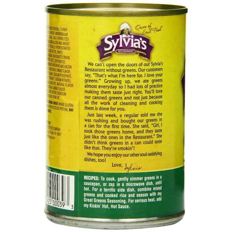 Sylvia's Specially-Seasoned Collard Greens, 14.5 Ounce Cans (Pack of 12)