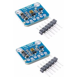 tictocstore 2pcs TSL2591 High Dynamic Range Digital Light Sensor Breakout Module - 600,000,000:1 Ratio, Dual-Spectrum Visible/IR Detection, I2C Interface for QWIIC & Arduino