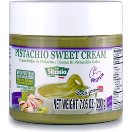 SICANIA Premium Pistachio Protein Sweet Cream, 7.05 oz (200g) - 100% Italian Made - Guilt-Free Indulgence - Gluten-Free, Non-GMO, Palm Oil Free & Sugar Free - Gourmet Spread for Desserts, Pastries & More