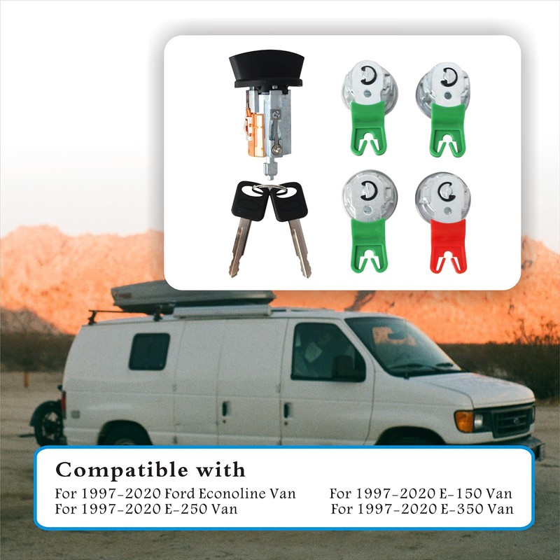 Eterpace Ignition Switch Lock Cylinder&Keys W/ 4 Door Lock Cylinder,