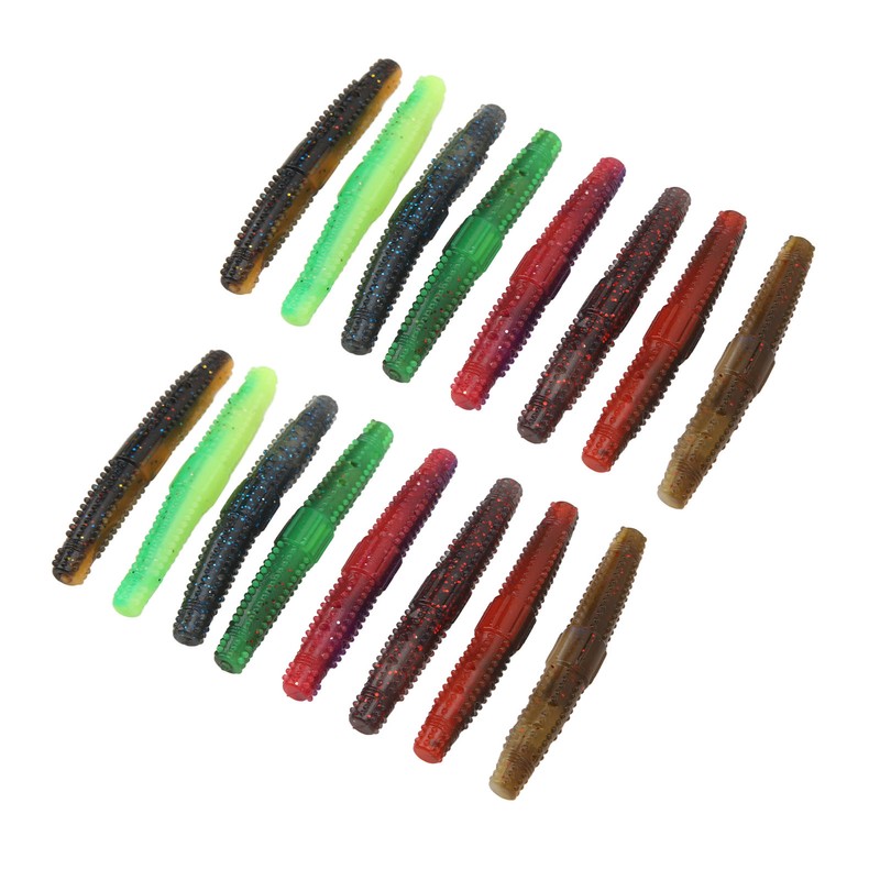 16pcs Soft Lure TPR Bite Resistant Hidden Hook Tip Built