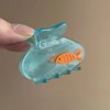 Novelty Small Fish Tank Hair Clip Summer Transparent Blue Hair