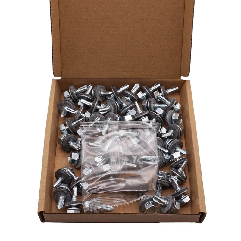 SKIR'CO Pack of 50 Galvanised Roofing Screws 6.3 x 19