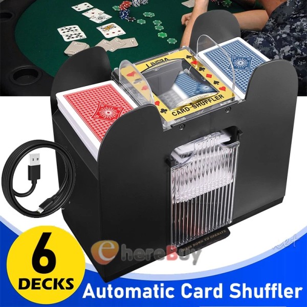 6 Deck Automatic Card Shuffler Poker Cards Shuffling Machine Casino