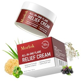 Crema de alivio de llamaradas todo en uno, fórmula botánica para piel propensa a manchas, ayuda a aliviar la sequedad, alivia la irritación y apoya la piel de aspecto claro - 1.06 onzas