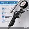 Tyre Inflator with Pressure Gauge [Includes Adapter & Replacement Caps]