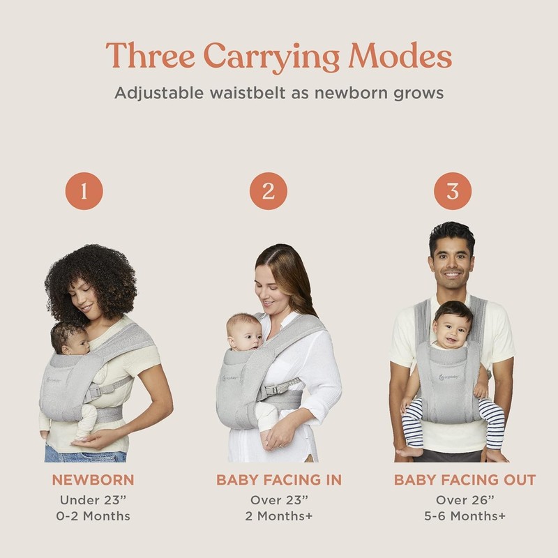 Ergobaby Embrace Cozy Newborn Essentials - Envoltura portabebés (7-25 libras),