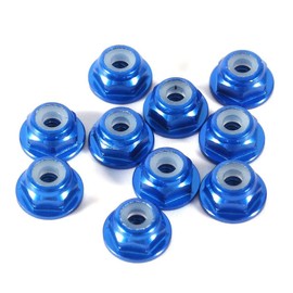 Hex Self Locking Nuts 10 Pcs M2 Nut CNC Aluminum Flange Nylon Self Locking Metal Nuts Royal Blue